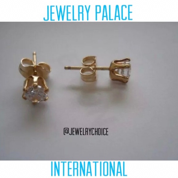 🆕14K Gold Filled .75 Carat CZ Post Earrings - Picture 2 of 2